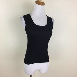 INTIMATELY FREE PEOPLE Sleeveless Black Ribbed Stretch Fitted Tank Top